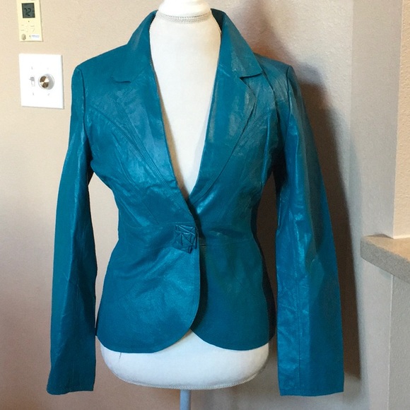 metrostyle Jackets & Blazers - Metrostyle Beautiful Turquoise Leather Jacket. NWT